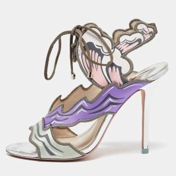 Pre Owned Sophia Webster Multicolor Satin Chiara Sandals Size 37