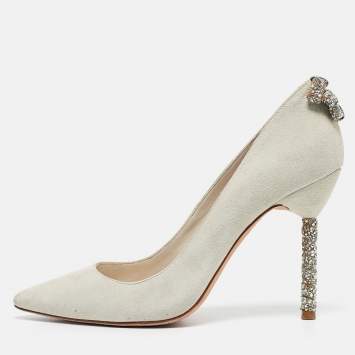 Pre Owned Sophia Webster Grey Suede Pointed Toe Pumps Size 40.5
