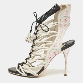 Pre Owned Sophia Webster Multicolor Leather Lacey Ankle Strap Sandals Size 39
