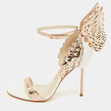 Pre Owned Sophia Webster Metallic Leather Evangeline Ankle Strap Sandals Size 37