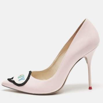 Sophia Webster Pink Patent Leather Lady Boss Pointed Toe Pumps Size 38.5