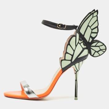 Pre Owned Sophia Webster Multicolor Leather Evangeline Ankle Strap Sandals Size 36.5