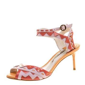Pre Owned Sophia Webster Multicolor Patent Leather Ankle Straps Sandals Size 36.5