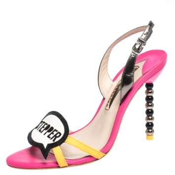 Pre Owned Sophia Webster Multicolor Leather And Patent Oprah Hot Stepper Sandals Size 38