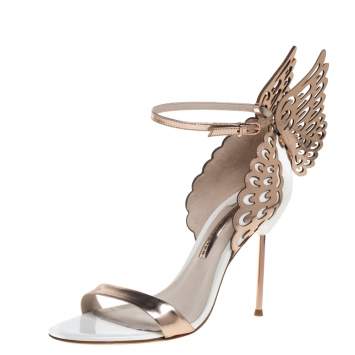 Pre Owned Sophia Webster Gold Leather Evangeline Sandals Size 40