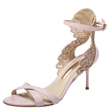 Pre Owned Sophia Webster Pink Leather  Ankle Strap Sandals Size 38