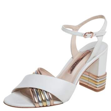 Pre Owned Sophia Webster White Leather Joy Sandals Size 39