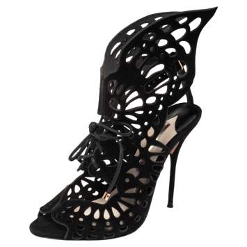 Pre Owned Sophia Webster Black Suede Electra Booties Size 39