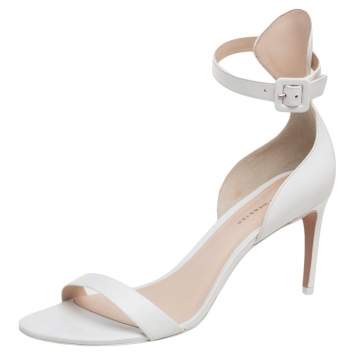 Pre Owned Sophia Webster White Leather Ankle Straps Sandals Size 42