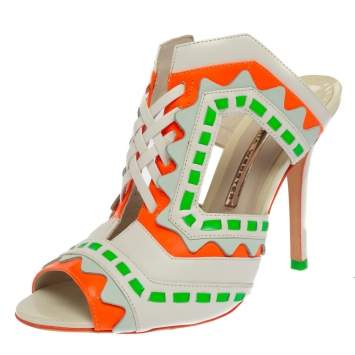 Pre Owned Sophia Webster Multicolor Leather Riko Mule Sandals Size 38.5
