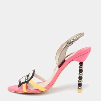 Pre Owned Sophia Webster Multicolor Leather Oprah Hot Stepper Slingback Sandals Size 37