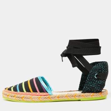 Pre Owned Sophia Webster Multicolor Fabric New Juana Ribbon Espadrille Flats Size 39.5