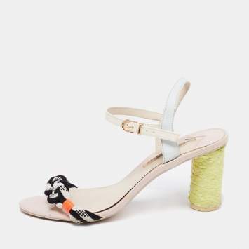 Pre Owned Sophia Webster Multicolor Leather And Patent Ankle Strap Sandals Size 39