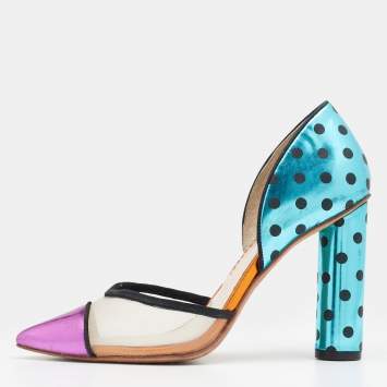 Pre Owned Sophia Webster Multicolor Leather And Mesh Jessica D'Orsay Pumps Size 37
