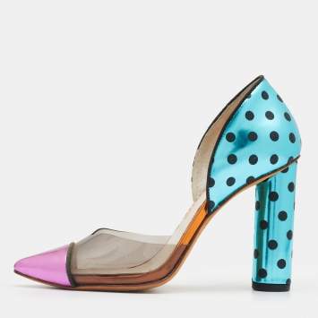 Pre Owned Sophia Webster Multicolor Leather And PVC Jessica Pumps Size 36