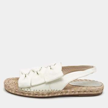 Pre Owned Sophia Webster White Leather Angelo Butterfly Slingback Sandals Size 38