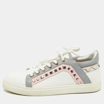 Pre Owned Sophia Webster White Leather Riko Sneakers Size 39