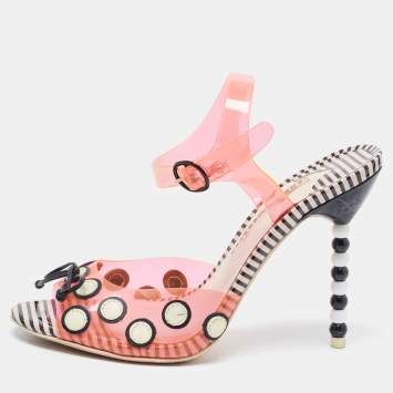 Pre Owned Sophia Webster Orange Jelly Bow Ankle Strap Sandals Size 39.5 