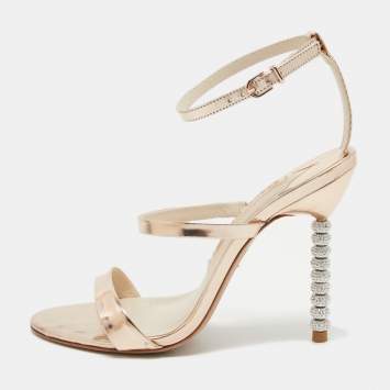 Pre Owned Sophia Webster Rose Gold Leather Rosalind Sandals Size 37.5