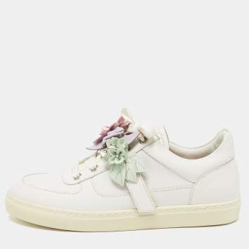 Pre Owned Sophia Webster White Leather Lilico Flower Sneakers Size 39