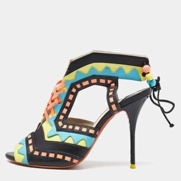 Pre Owned Sophia Webster Multicolor Leather Riko Cut Out Sandals Size 40