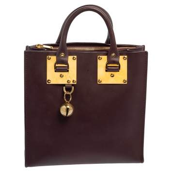 Pre Owned Sophie Hulme Burgundy Leather Albion Square Tote