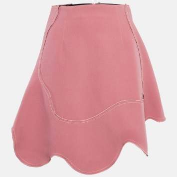 Pre Owned Sportmax Pink Crepe Mini Skirt S