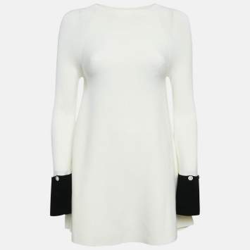 Pre Owned Sportmax Monochrome Knit A-Line Mini Dress S