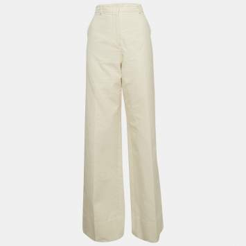 ボトムスその他 Sportmax Wide white cotton trousers Sportmax Defile White Cotton Blend Loose Fit Trousers S