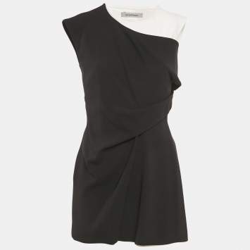 Pre Owned Sportmax Black Stretch Crepe Layered Mini Dress S