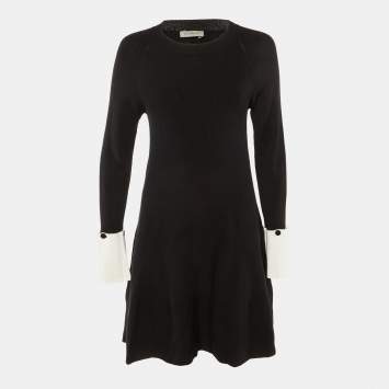 مملوكة مسبقًا Sportmax Black Knit Flared Mini Dress M
