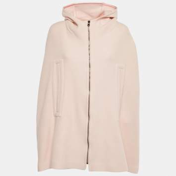مملوكة مسبقًا Sportmax Pink Wool Hooded Cape M