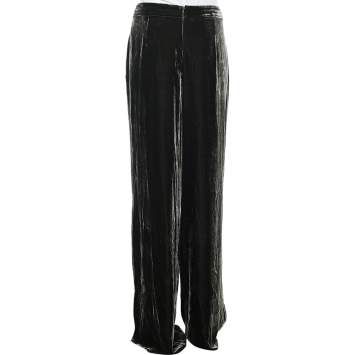 Pre Owned Sportmax Green Velvet Palazzo Pants L