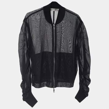 Pre Owned Sportmax Black Cotton Gauze Cosimo Bomber Jacket M