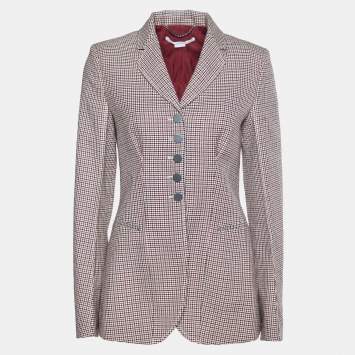 Pre Owned Stella McCartney Multicolor Houndstooth Wool Single Breasted Blazer S