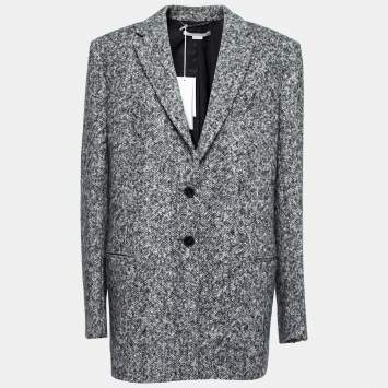 Pre Owned Stella McCartney Grey Wool Single Breasted Coat L