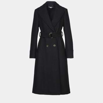Pre Owned Stella McCartney Black Wool Belted Coat S (IT 40)