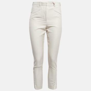 Pre Owned Stella McCartney Cream Side Stripe Wool Blend Formal Trousers S