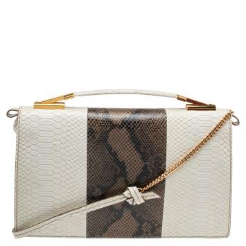 Pre Owned Stella McCartney Multicolor Python Faux Leather Large Flo Shoulder Bag