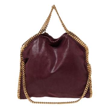 Pre Owned Stella McCartney Burgundy Faux Leather Small Falabella Tote