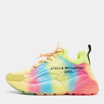Pre Owned Stella McCartney Faux Leather Eclypse Lace Up Sneakers Size 39