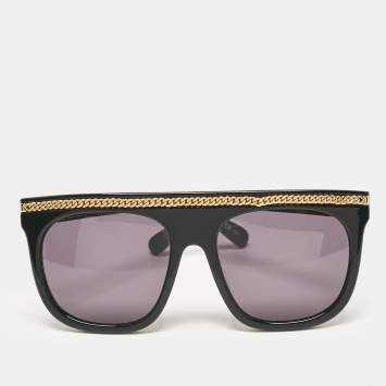 Pre Owned Stella McCartney Black Falabella Chain Square Sunglasses