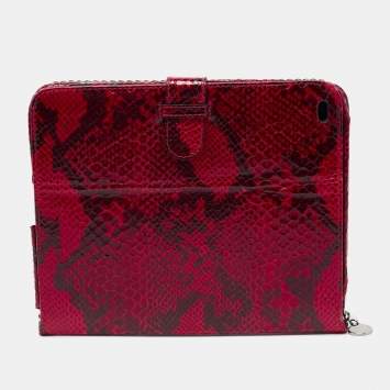 Pre Owned Stella McCartney Red Faux Python Leather Falabella iPad 2 Case Holder