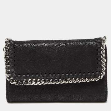 Pre Owned Stella McCartney Black Faux Leather Falabella iPhone 6 Case 