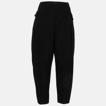 Pre Owned Stella Mccartney Black Wool Loose Fit Trousers M