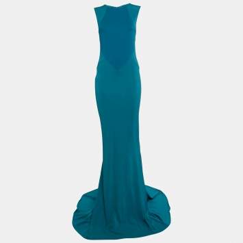 Pre Owned Stella McCartney Aqua Blue Jersey Sleeveless Maxi Dress S
