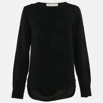 Pre Owned Stella McCartney BlacK Crepe High-Low Blouse S