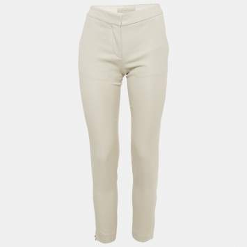 Pre Owned Stella McCartney Beige Textured Wool Formal Pants XS