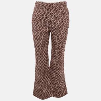 مملوكة مسبقًا Stella McCartney Pink/Red Jacquard Wide Leg Pants M