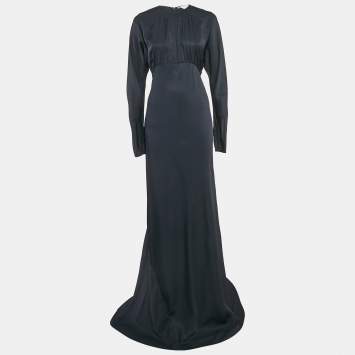 Pre Owned Stella McCartney Navy Blue Crepe Maxi Dress M